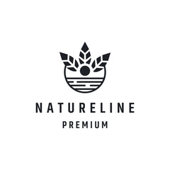 Nature Line Logo design with Line Art On White Backround