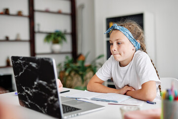 Female student having distance learning 