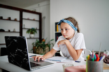 Teenager preparing to lesson 