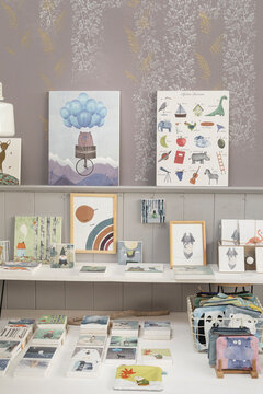 Handmade Illustrations On The Wall In Artsy Studio