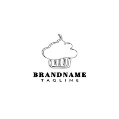 Fototapeta premium cupcake logo cartoon icon design template flat isolated vector illustration