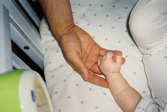 Small hand holding an adult