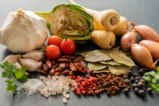 Still life of ingredients for cooking
