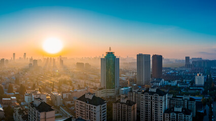 Morning scenery of Nantong City, Jiangsu Province