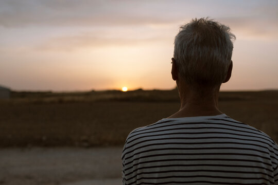Man watching the sunset