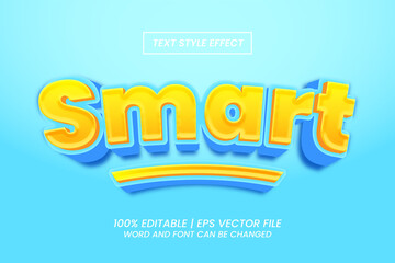 Editable text effect - Smart bold tittle cartoon simple style