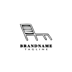 deck chair logo icon design template vector