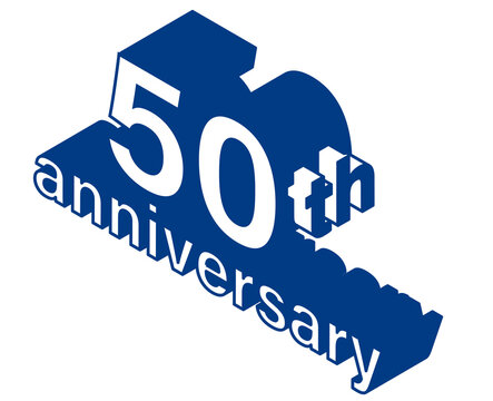 50周年のアイソメトリックス　イラスト・ロゴ｜グラフィック素材　50th Anniversary