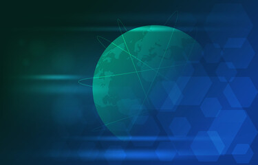 Fototapeta premium Global Digital Network Communication Connection Internet Computer Technology Business