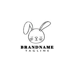 rabbit logo cartoon icon vector illustration