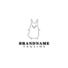 cute rabbit logo cartoon icon vector illustration