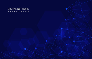 Hexagon Digital Network Connection Internet Computer Technology Background