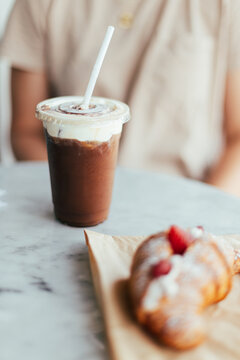 Coffee and Strawberry Croissant
