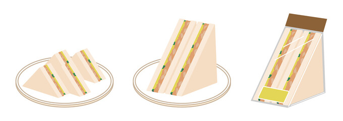 ツナきゅうりサンドのセット　三角