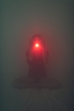 Conceptual scream reflecting inner suffering