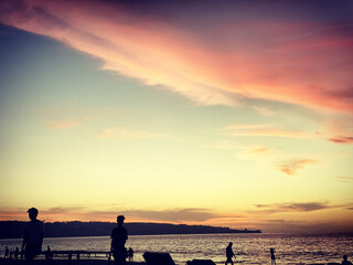 Obraz premium sunset beach in Bali island