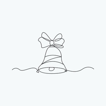 recommend clip art: One Line Drawing Of Christmas Bells