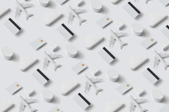 Pattern of credit cards and planes