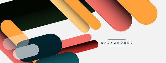 Abstract background. Round shapes, lines compositions on grey backdrop. Vector illustration for wallpaper banner background or landing page