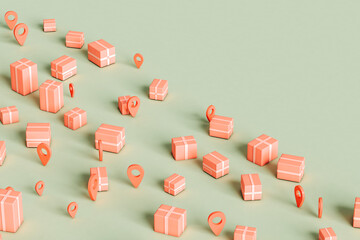 packages on green background ready to be delivered