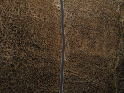 Straight Line Of Road From Drone.