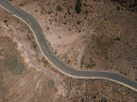 Curvy road in desert.