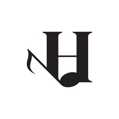 Letter H with Music Key Note Logo Design Element. Usable for Business, Musical, Entertainment, Record and Orchestra Logos