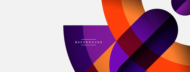 Obraz premium Geometric abstract background. Round shapes, circles, lines composition for wallpaper banner background or landing page