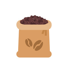 coffee beans in sack bag vector illustration