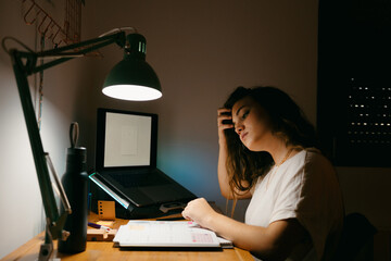 Teenager in final exams