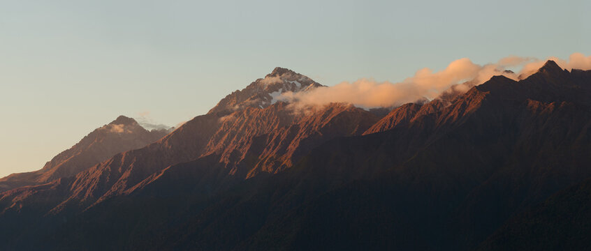 Exciting golden hour mountain view