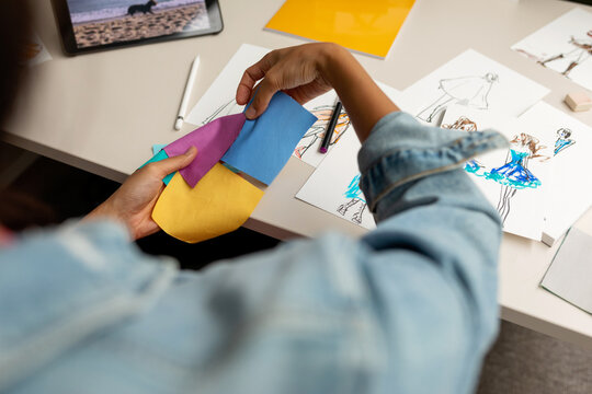 Fashion designer combining colors