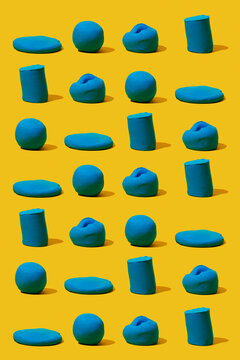 mosaic of blue modelling clay