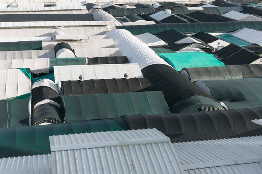Close-up of mint-colored market roof.