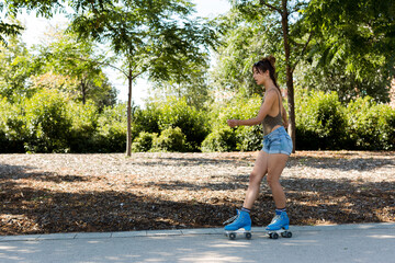 Roller-skate dancer in the park