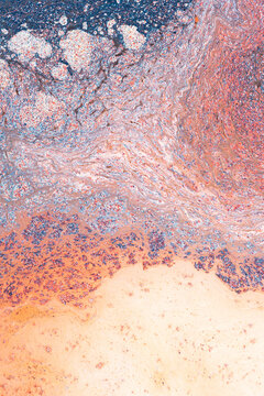 Abstract orange and navy paint design