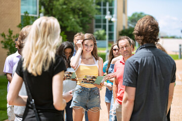 Tour: Teen Girl Smiles While Listening To Guide