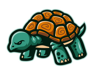 Cartoon angry turtle mascot design 