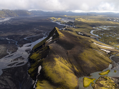 Surreal aerial Landscape, Iceland