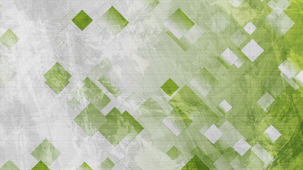 Green and grey grunge squares abstract tech background