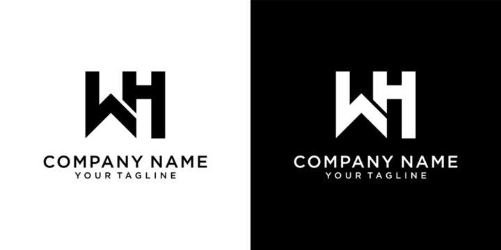 WH or HW initial letter logo design vector.