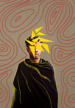 Earth tones man collage