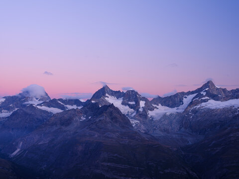 Dent Blanche, Obergabelhorn and Zinalrothorn at dawn