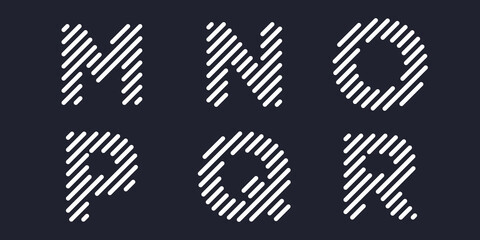 simple logotype icon set, letter combined element digital or data. logo design template