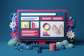 Business data on computer