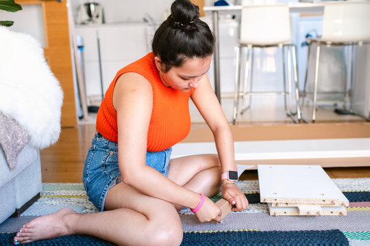 Self assembly of furniture at new home