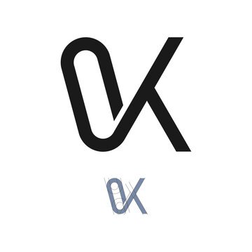 letter o k monogram logo design