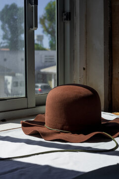 Hat in the atelier left in the sun to dry