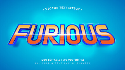 Furious fast speed 3d text style effect. Editable illustrator text style.