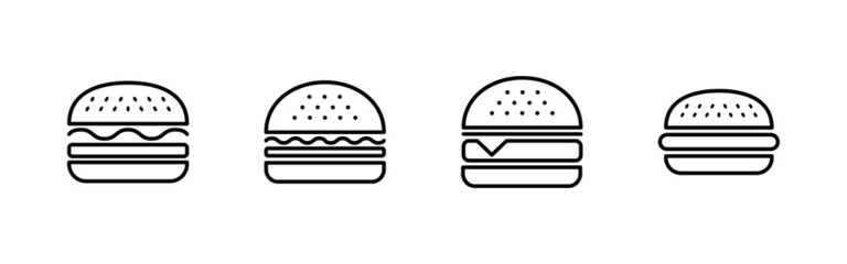 Burger icons set. burger sign and symbol. hamburger